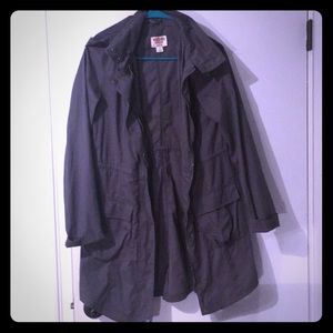 Gray hooded light jacket